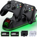 DinoFire Xbox Controller Charging Station with 2x4800mWh Rechargeable Cell Packs, Xbox Series X Controller Charger for Xbox Series X|S/Xbox one/Elite