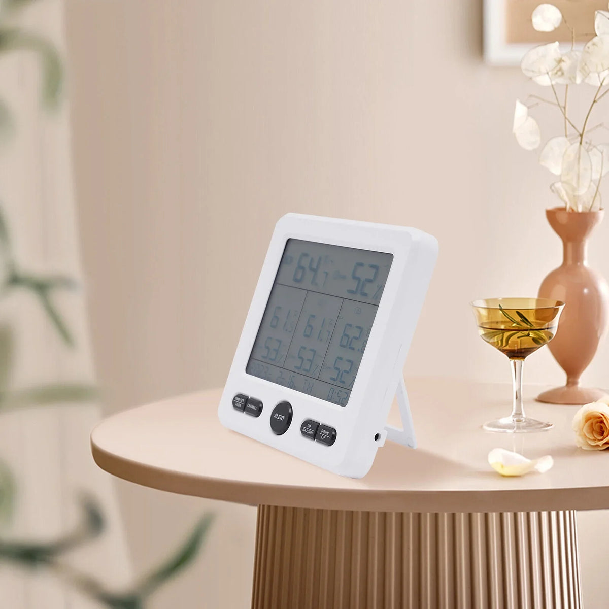Digital Indoor Outdoor Hygrometer Thermometer Humidity Meter LCD 3 Sensors