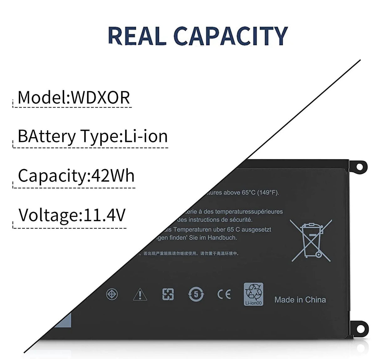 WDX0R WDXOR Energy Source For DELL Inspiron 15 5567 5568 13 5368 7368 7569 P75F P69G