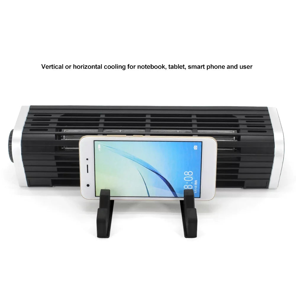 Olmaster CF-1691 USB Cooling Fan Pad Stand Fan Bracket,Black, Horizontal Design