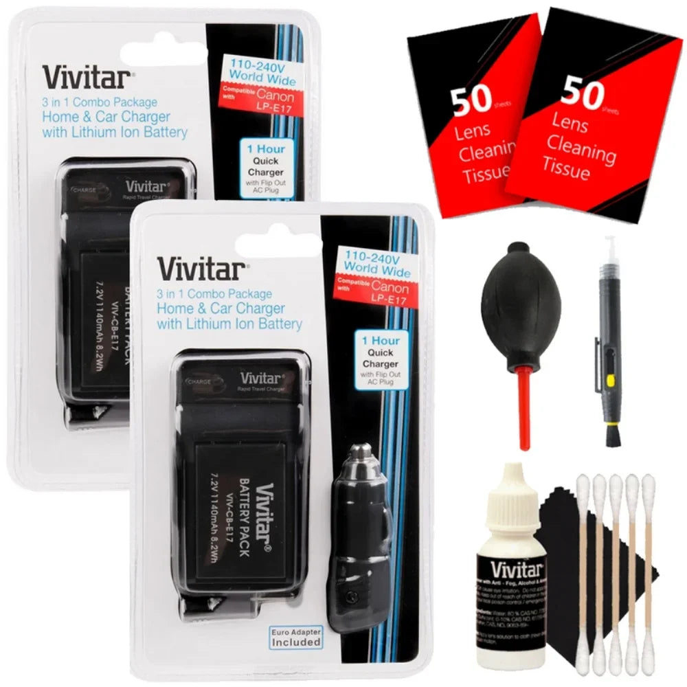 Vivitar (VIV-CBE17-KIT) Replacement Cell CANON LP-E17 Kit for CANON M3, M5 Rebel T6i